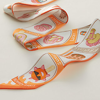 Funny Ice Cream Twilly - Orange | Hermès USA